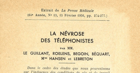 La névrose des téléphonistes
